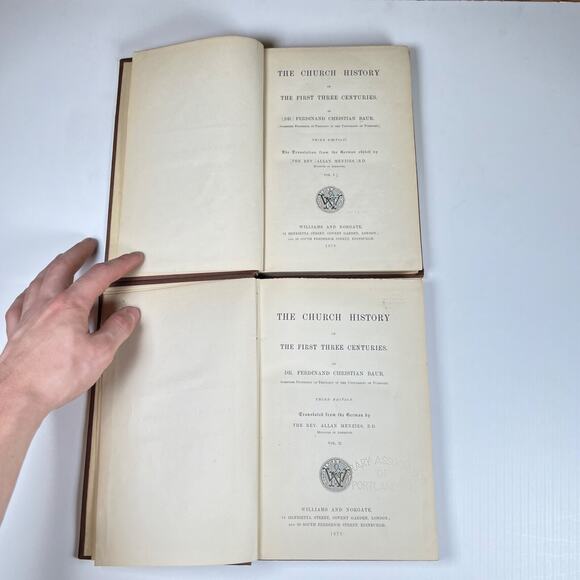 THE CHURCH HISTORY of THE FIRST THREE CENTURIES DR FERDINAND C BAUR Vol 1-2 1879 - Picture 9 of 14